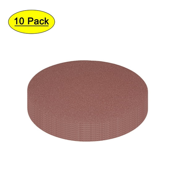 10Pcs 6 Inch Hook and Loop Sanding Disc 120 Grits Flocking Sandpaper Brown