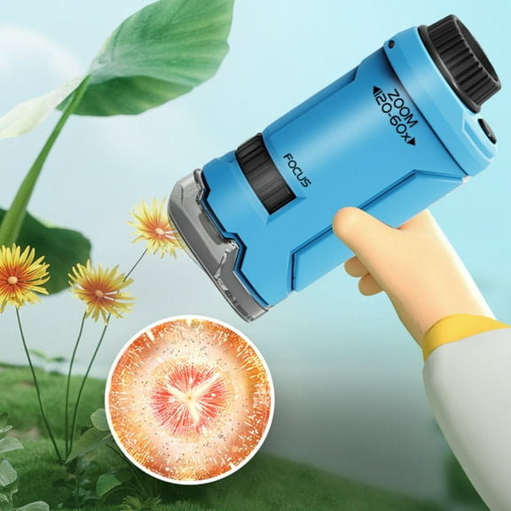 ABPWLY Toys Portable Pocket Handheld Microscope Toys, Interactive Learning, Mini High-definition Optical Microscope, Outdoor Science Nature Exploration Toys for Students Boy Toys