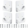 thumbnail image 1 of 4 Pcs Supports de Tringle à Rideau de Douche Adhésifs Sans Perçage, Tringle à Rideau de Douche Non Incluse, Blanc, 1 of 7