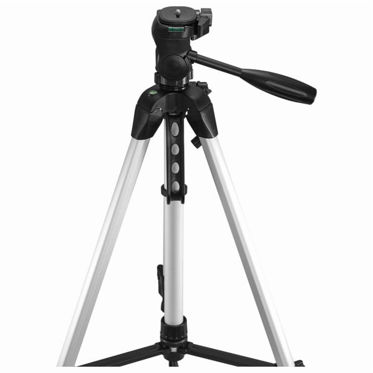 GPX 62 inch Tripod with Pan/Tilt, Quick Release and Slip Resistant feet, TPD627S, Silver