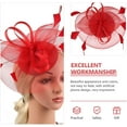 thumbnail image 3 of White Fascinator Fashion Headbands Fascinators Hat Flower Mesh Ribbons, 3 of 5