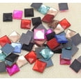 thumbnail image 2 of U8MO 100 Mixed Color Faceted Square Flatback Glass Crystal Rhinestone Gems 10X10mm, 2 of 5