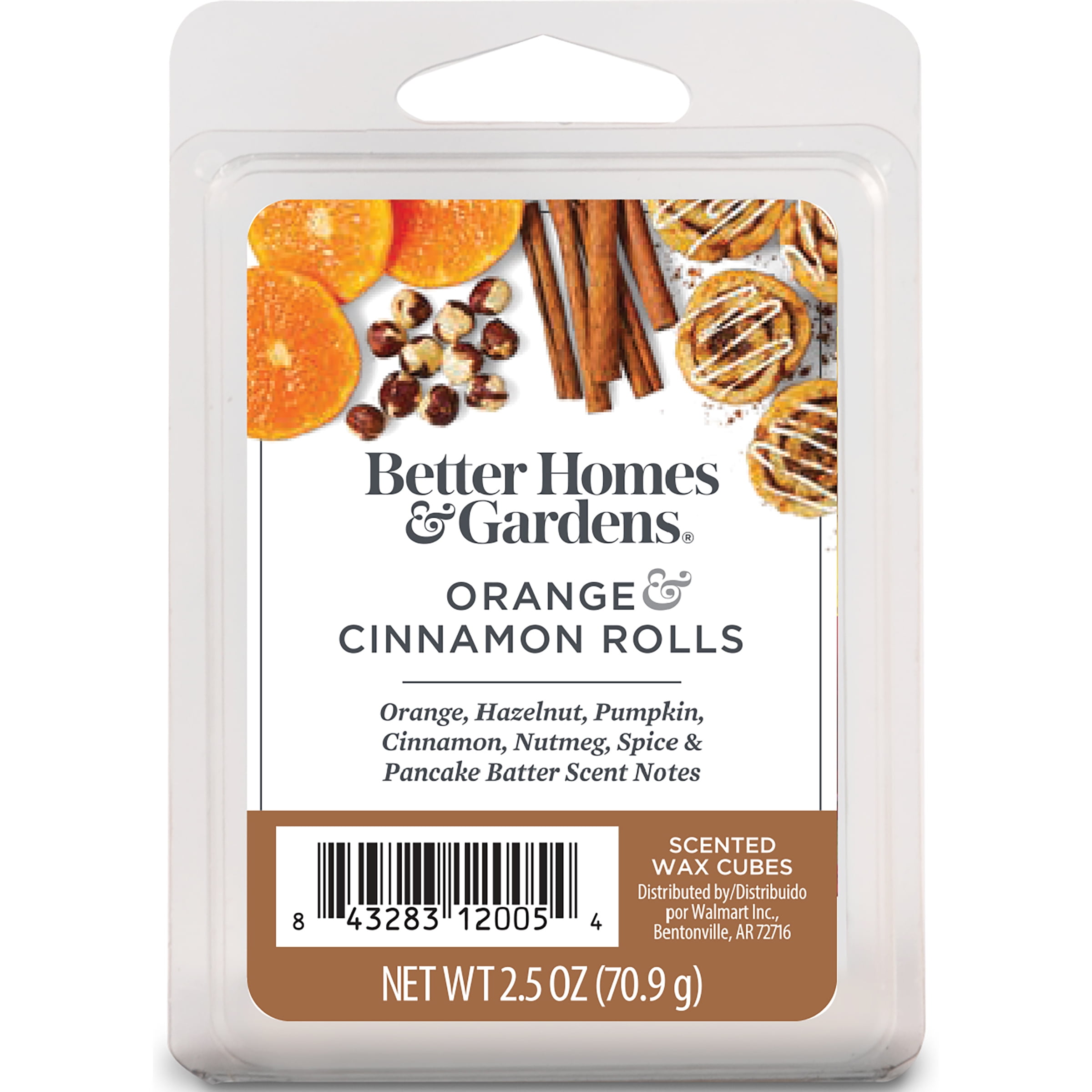 Orange Cinnamon Rolls Scented Wax Melts, Better Homes & Gardens, 2.5 oz (1-Pack)