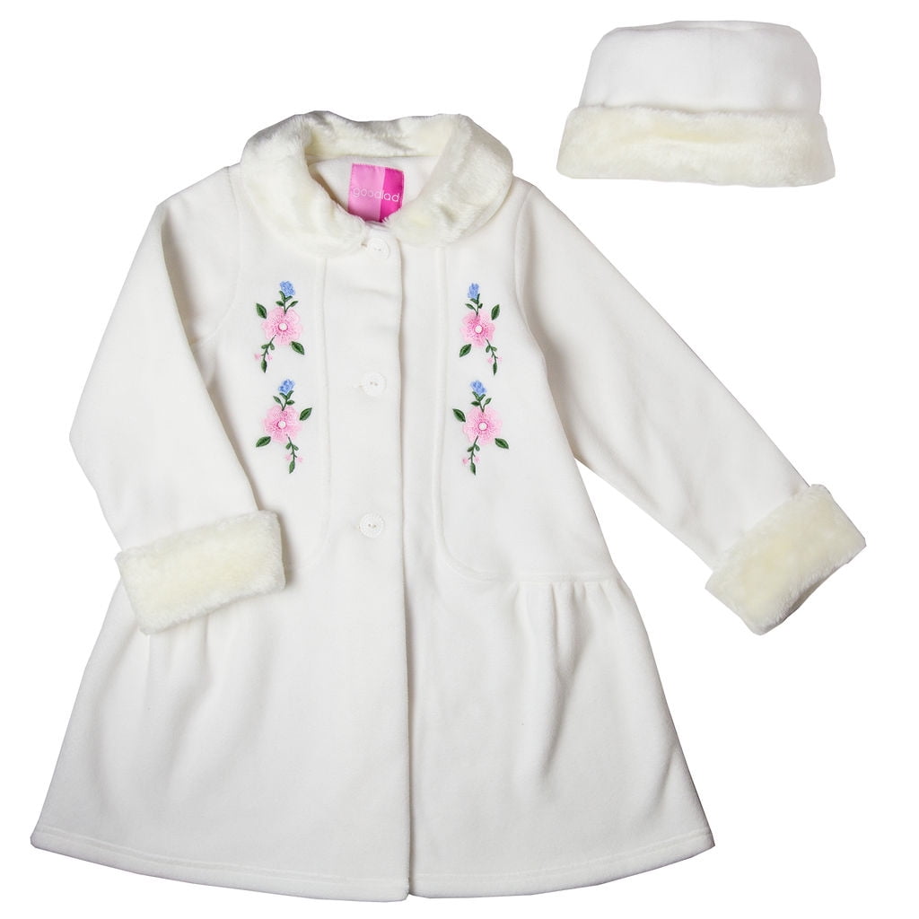 Good Lad Infant Girl Burgundy Hooded Fleece Coat with Toggles