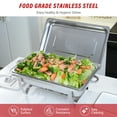 thumbnail image 5 of EVGTTI Chafing Dish Buffet Set, 8Qt 10 Pack Stainless Steel Rectangular Catering Warmer Set with Water Pan for Parties, Events, Wedding, Camping, Dinner, 5 of 8