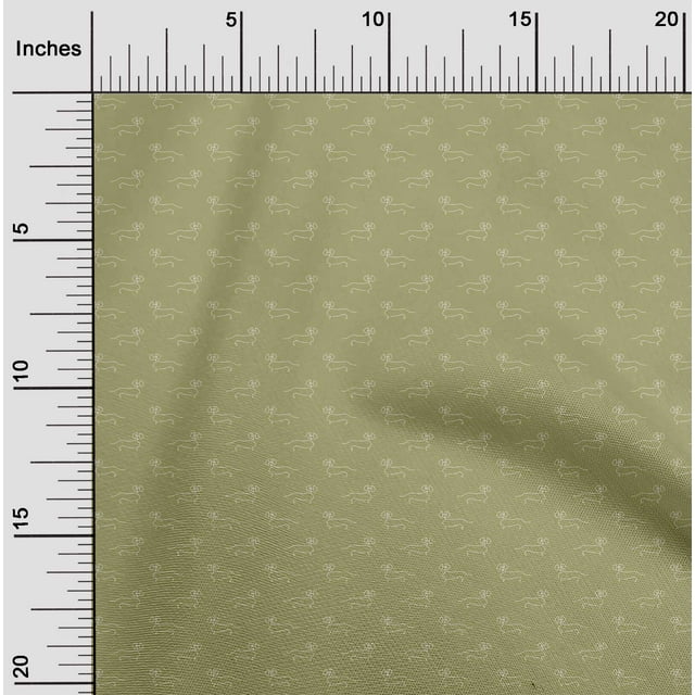 oneOone Georgette Viscose Fabric Dachshund Dog Print Fabric BTY 42 Inch Wide