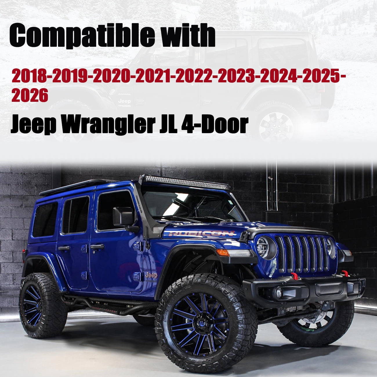 Vijay Running Boards Compatible with 2018-2019-2020-2021-2022-2023-2024-2025-2026 Jeep Wrangler JL 4-Door A Pair Bolt-on Side Steps Rails Steel Nerf Bars Textured Black Steel