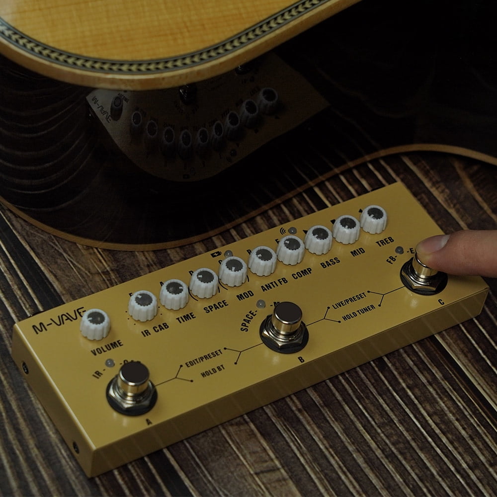 Multi Effects Acoustic Guitar Pedal,Cube Baby AC Guitar Multi Effects Pedal Delay Chorus Tremolo Reverb Effect Pedal