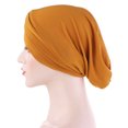 thumbnail image 3 of NMMUED Women African Turban Criss Cross Headwrap Pre-tied Beanie Chemo Cancer Cap Hair Loss Cover Bonnet Gray One Size, 3 of 4