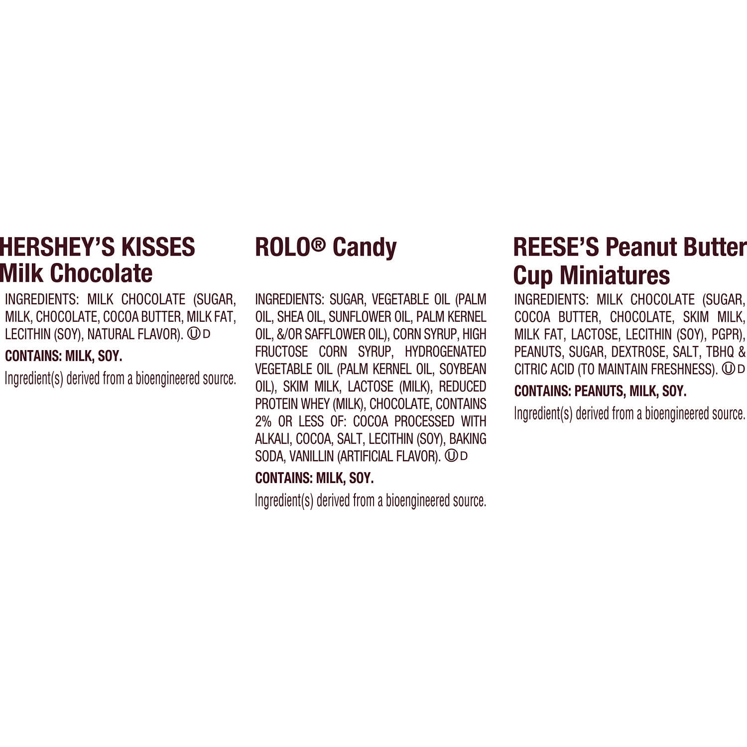 Hershey's, Reese's and Rolo Miniatures Assorted Flavored Candy, Party Pack 30.07 oz