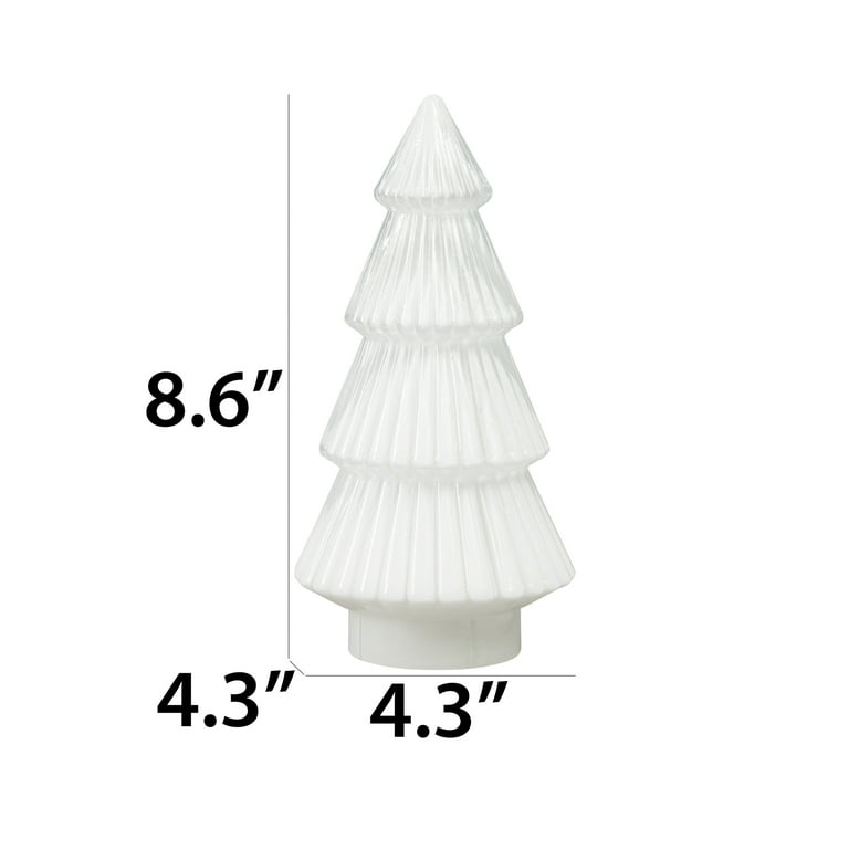 My Texas House Small White Glass Tree Decoration, 8.6 