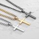 thumbnail image 4 of Cross Necklace for Men Boys Women, Stainless Steel Cross Pendant Layered Cuban Link Chain 16-24 Inches, Religious Jewelry Gifts, 4 of 5