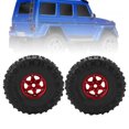 thumbnail image 1 of RC Crawler Tires, High Wear Resistance Excellent Grip 1.9 Inch Rubber Tire Excellent Durability  for Axial SCX10 Red and Black, 1 of 8