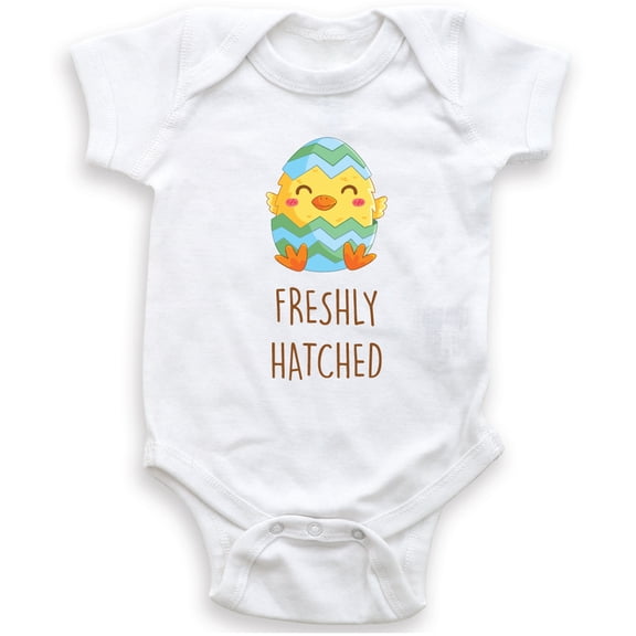 Freshly Hatched - Cute Baby Chick - Baby Bodysuit - Unisex Clothing - Baby Boy - Baby Girl - Easter Outfit