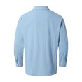 thumbnail image 4 of JTieacloth Mens Business Casual Shirts Men's Wash Button Long Sleeve Shirt Solid Color Comfortable And Generous(Blue,M), 4 of 4