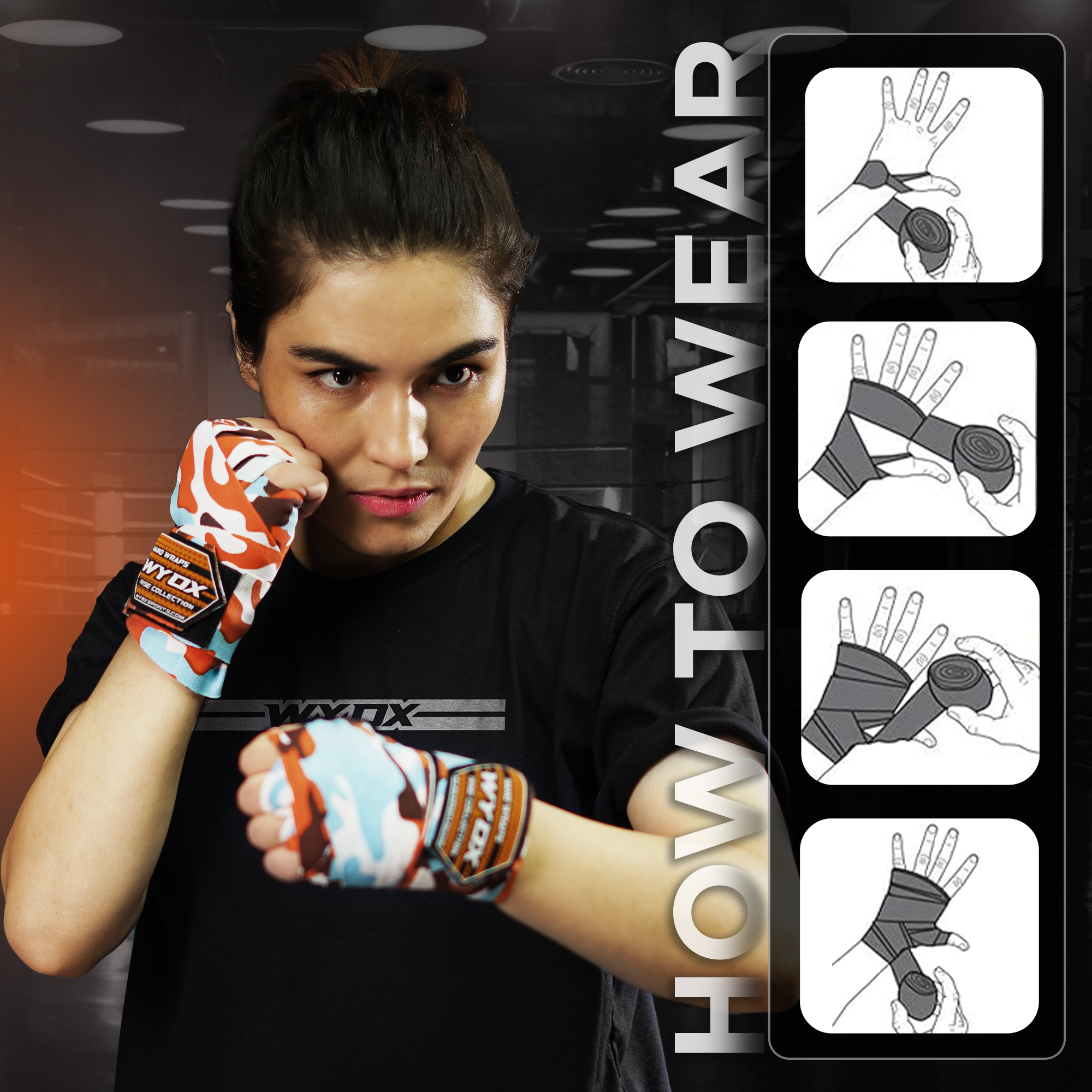 WYOX Boxing Hand Wraps 180-Inch – Elastic Bandage Wraps, Bandages