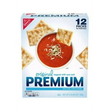 Nabisco Original Premium Saltine Crackers Top with Sea Salt, 12 Pack 4 oz