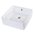 thumbnail image 1 of EAGO BA130 15-Inch Square Ceramic Above Mount Bathroom Basin, 1 of 5