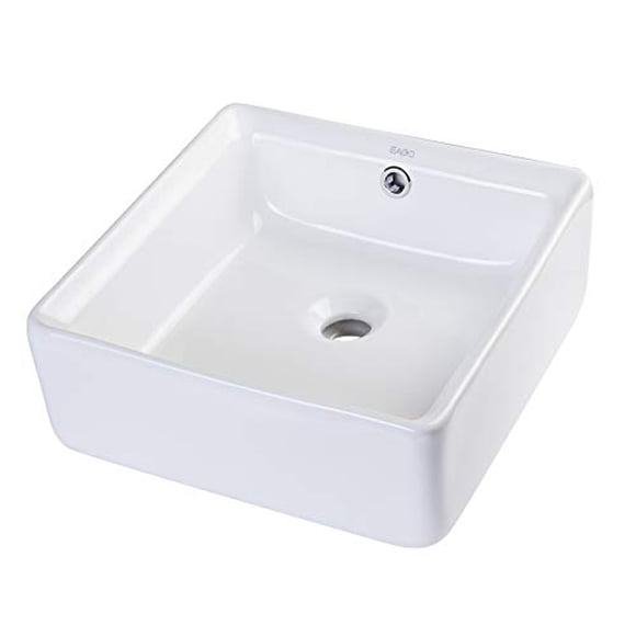 EAGO BA130 15-Inch Square Ceramic Above Mount Bathroom Basin