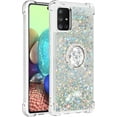 thumbnail image 3 of Compatible with Samsung Galaxy A71 5G Case Glitter Liquid Clear Bling Moving Floating Sparkle with Ring Holder Kickstand TPU Girly Women Cute Phone Case for Samsung Galaxy A71 5G Sliver YBZ, 3 of 6