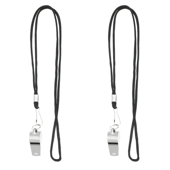 Gymnture Stainless Steel Sports Whistle with Lanyard - Emergency Referee