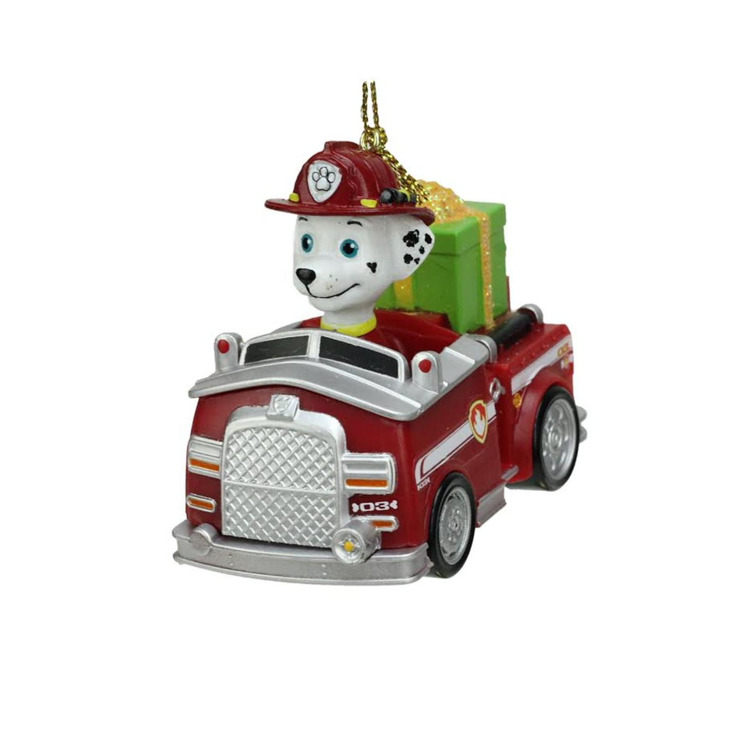 3” Paw Patrol Marshall Dog in Fire Truck Decorative Christmas Ornament