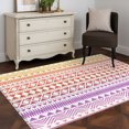 thumbnail image 5 of Purple Yellow Boho Area Rug Washable 3x5 Entryway Rug Non-Slip Indoor Low Pile Ethnic Tribe Arrows Geometric Floor Carpet Small Rugs for Bedroom Office Living Room Kitchen Entrance Nursery, 5 of 9