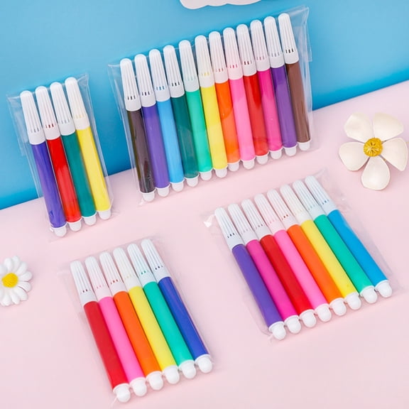 Watercolor Pens Washable Art Markers for Diy Drawing Graffiti Watercolor Pens Pur-Ple Green Yellow Red