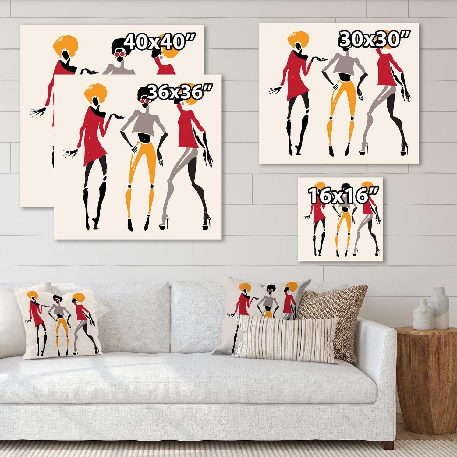 Designart African American Women Silhouettes I Canvas Wall Art