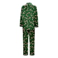 thumbnail image 4 of Bjutir Family Christmas Pajamas Matching Sets 2025 Womens Xmas Pajamas Silk Satin Print Lapel Long Sleeve Sleepwear Casual Fashion Winter Nightwear Outfit,Green,Size S, 4 of 8