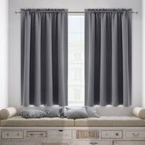 Holloyiver Blackout Curtains Panels for Bedroom, Solid Thermal Insulated Window Treatment Rod Pocket Blackout Drapes for Living Room (1 Panels, 37.8" Wide by 83.9" Long, Gray)
