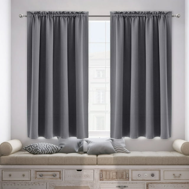 Rvkxad Heat Insulation Curtains, Energy Saving Blackout Bedroom Kitchen Drapes, Solid Color Window Treatment