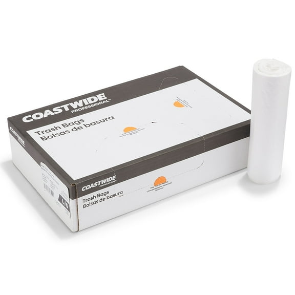 MyOfficeInnovations Trash Bags 50-56 gal 43x48 Hi-Density 16 Mic Natural 200 Bags/CT 814874