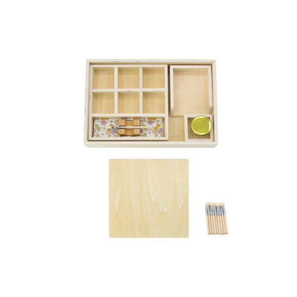 Caja de pegamento Montessori Kiddison con tarro y 10 cepillos