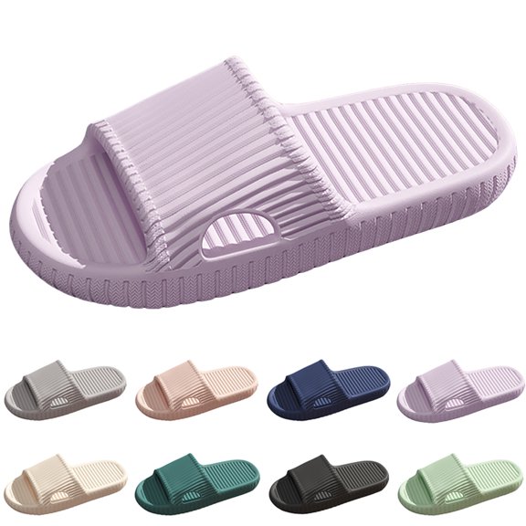 Cloud Slides for Women and Men Platform House Slippers Nonslip Quick Drying Soft Lightweight Shower Shoes Slip on Open Toe Sandals Size 8