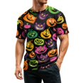 thumbnail image 5 of Delconic Men's Lightweight Quick Dry Mesh Crew Neck Short Sleeve Top with Halloween Themed Print for Casual and Sports Wear Green L, 5 of 6