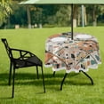 thumbnail image 7 of Coolnut 60" Terrazzo Geometric Round Tablecloth, Waterproof Spillproof Polyester Fabric Table Cover with Zipper Umbrella Hole for Outdoor Patio Garden Dining Party, 7 of 7