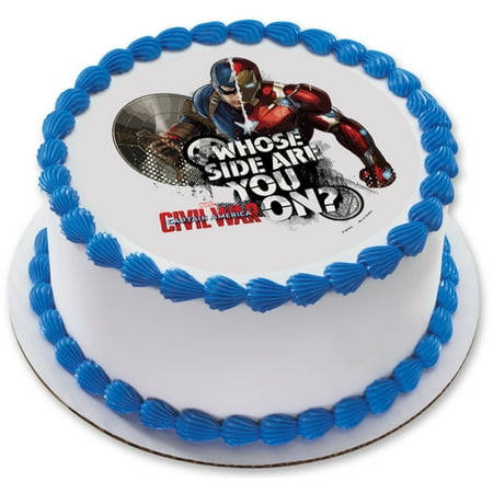 Captain America 7 5 34 Round Edible Cake Topper Each Party