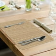 thumbnail image 5 of CounterArt Taupe/Natural 4-Pack Faux Basket Weave Design Reversible Tabletop Placemats, 5 of 8