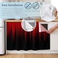 thumbnail image 5 of Red Black Ombre Cabinet Curtains for Kitchen 28"W x 51"L, Abstract Modern Lines Gradient Under Sink Skirt Magic Tape Short Curtain Decorative Privacy Panel for Pantry Cabinet Opening, 5 of 9