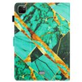 thumbnail image 6 of Case for iPad Pro 11" 2022/2021/2020/2018/Air 4/Air 5, Marble Pattern PU Leather Case with Pencil Holder & Card Slots, Multi-Angle Viewing Stand with Auto Sleep / Wake - Gold/Green, 6 of 9