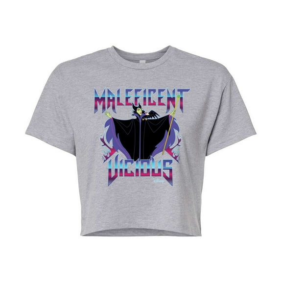 Disney Villains - Maleficent Vicious - Juniors Cropped Cotton Blend T-Shirt