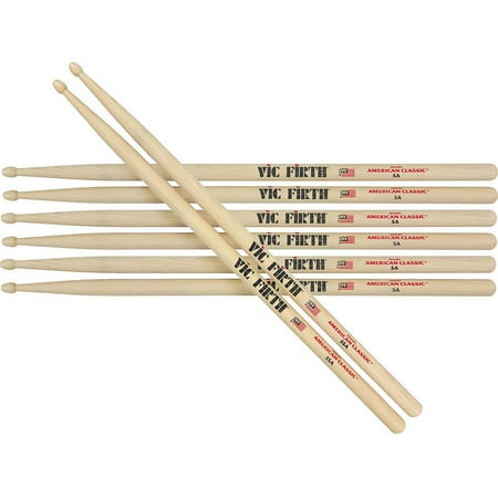 Vic Firth 5A American Classic Wood Tip Drumsticks - 4 For The Price of 3!