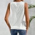 thumbnail image 3 of Ohufall Women's Keyhole Neckline Sleeveless Shirts Fashion Casual Solid Color Hollowed-Out Sleeveless Top Summer Breathable Beach Tank Tops, 3 of 6