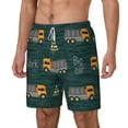 thumbnail image 2 of Uemuo Big Machine Pattern Mens Swim Trunks Quick Dry Board Shorts with Mesh Lining, Stretch Beach Shorts Quick Dry No-Chafing Board Shorts-Medium, 2 of 9