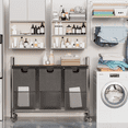 thumbnail image 3 of Furmax Laundry Sorter Organizer, Laundry Hamper with 3 Removable Laundry Sorter Bags and Top Shelf, Clothes Hamper for Laundry Room, Bathroom, 3 of 7