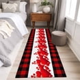 thumbnail image 4 of Valentine's Day 2'x6' Runner Rugs for Hallway Kitchen Bedside Non Slip Washable, Red Loves Romantic Buffalo Plaid Entryway Rug Runners with Rubber Backing, Long Carpet Runner for Laundry Room, 4 of 8