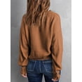 thumbnail image 2 of SIEANE Women V Neck Lace Sweaters Buttons Long Sleeve Loose Knit Pullover Tops, S-XXL, 2 of 5