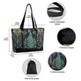 thumbnail image 2 of FORMRS Canvas Laptop Tote Bag for Women with 15.6" Computer Compartments Shoulder Handbag, Navy Blue Peacock Pattern, 2 of 7