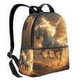 thumbnail image 2 of Zufioo Golden Winged White Horse Print Fashion Large Capacity Backpack, Zippered Multi-compartment Travel Work Campus Lightweight Backpack, Unisex, 2 of 5